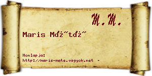 Maris Máté névjegykártya
